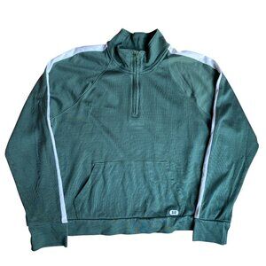 Abercrombie & Fitch Quarter Zip Track Jacket Green Kangaroo Pocket Preppy-XL